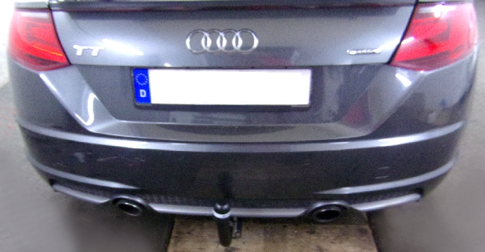 Anhängerkupplung für Audi-TT FV/8J/8S, spez. S-Line Competition, nur für Heckträgerbetrieb, Montage nur bei uns im Haus, Baureihe 2014-2023 V-abnehmbar